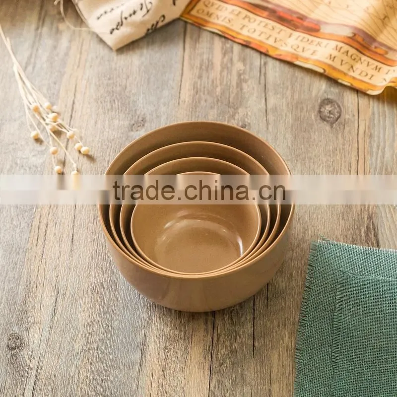 organic eco-friendly cheap kitchen rice husk fiber 4pcs round bowl