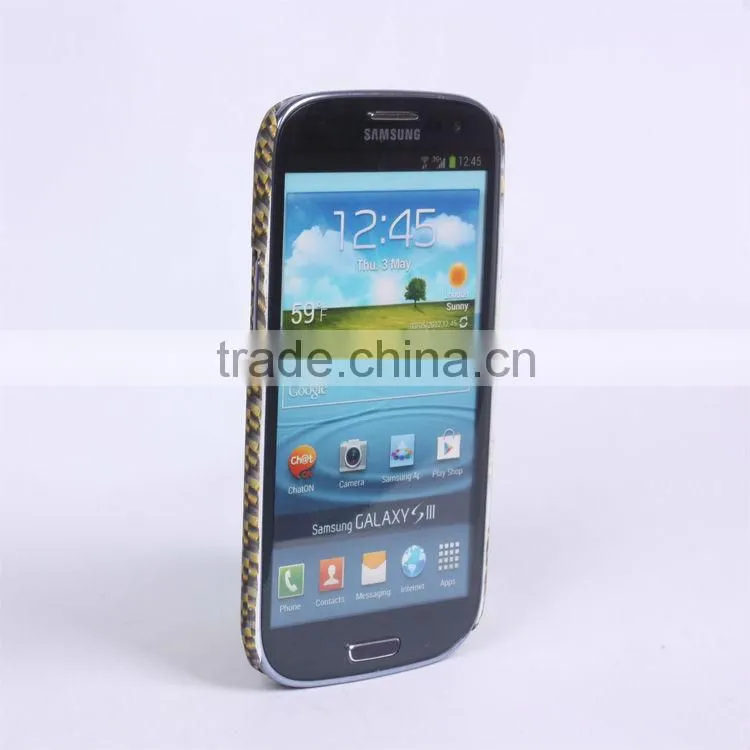 2013 hot selling mobile phone samsung i9300 Carbon Fiber patterns phone case SX004-3