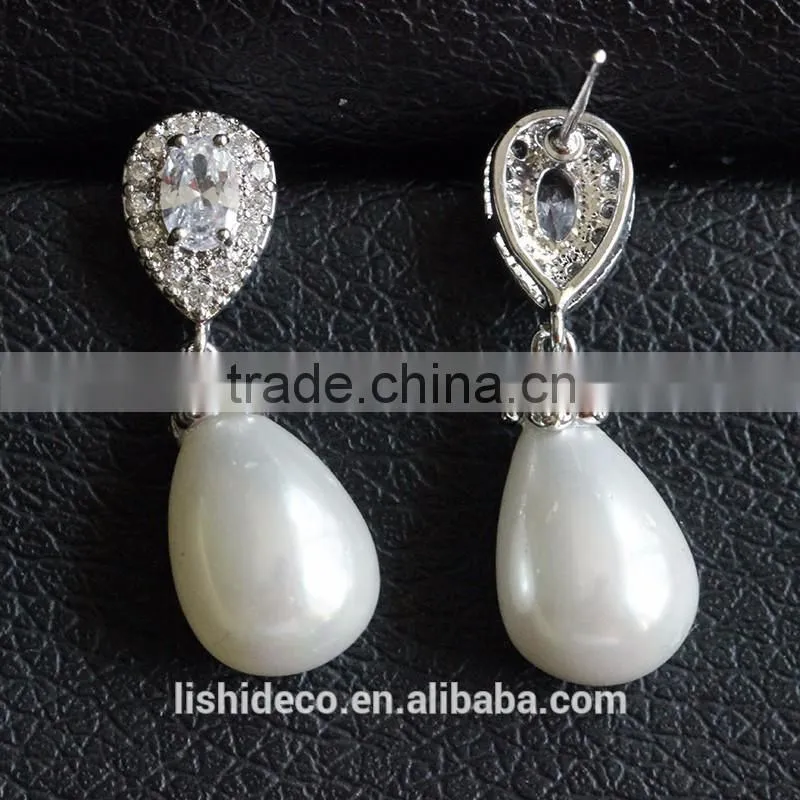 Latest Design Diamond Earring Zircon Earring Jewelry Wholesale Pearl Earring