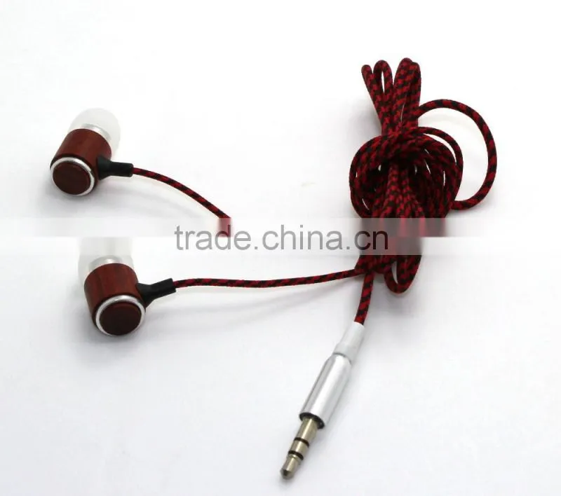WOOD! wood earphones super bass sound in ear earpiece stereo custom logo