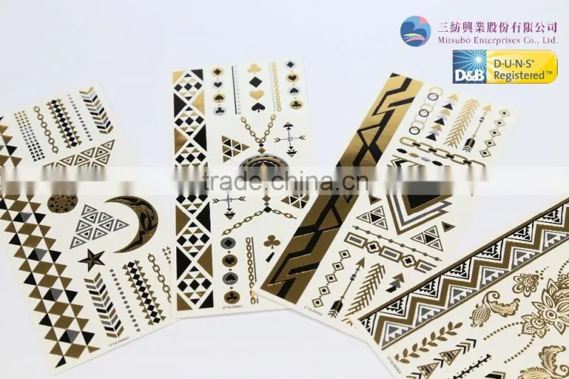 Gold Temporary Tattoos Custom Face Jewels Crystal Face Tattoo Stickers