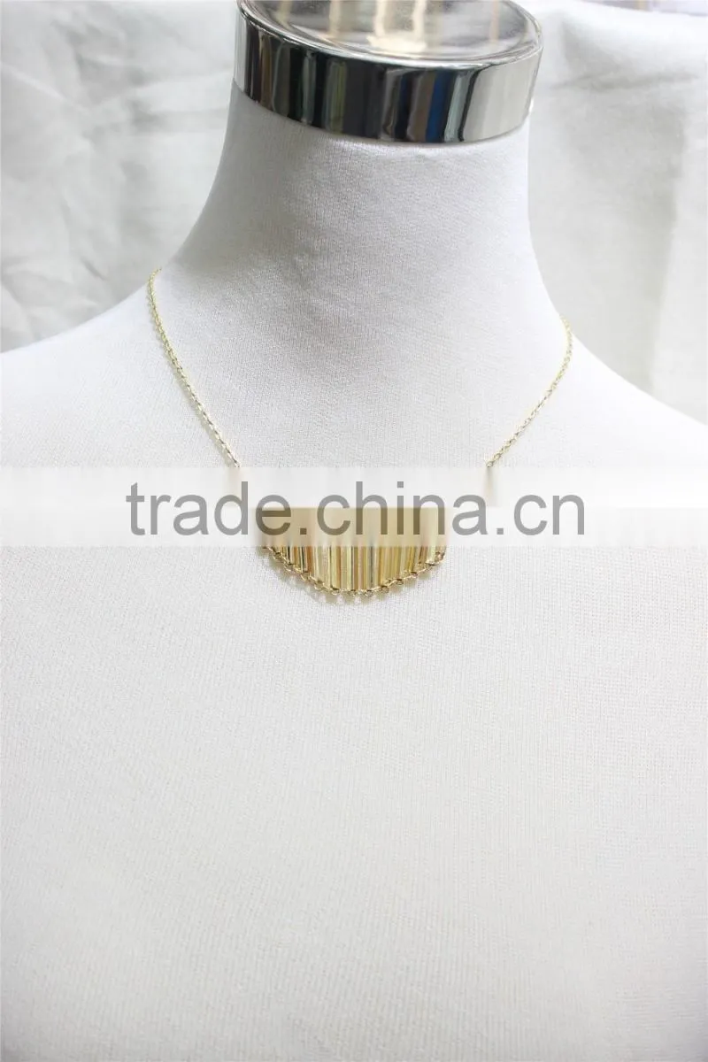 Gold Simple Pendant Necklace Goldtone Bar Connected Necklace 2016 Fashion Style Wholesale