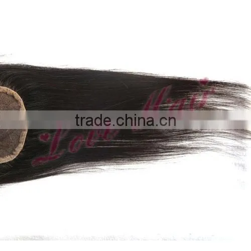 Hot sale natural straight 100% human hair lace colsure 3 way part closure