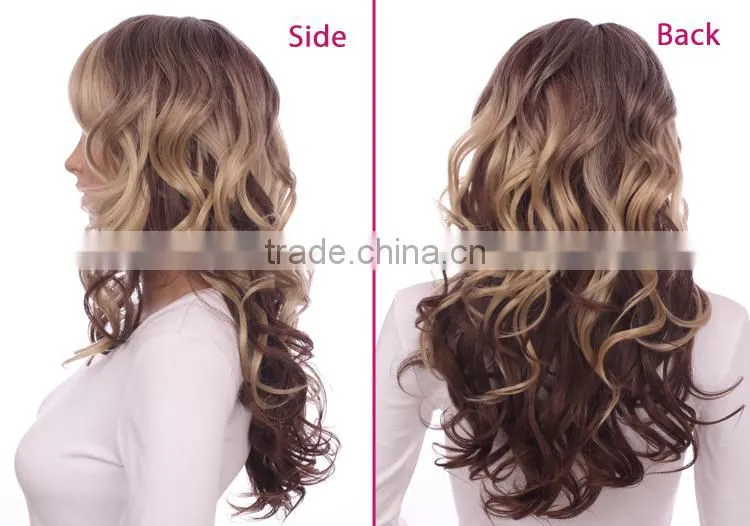 Hot sale wholesale cheap european style blond wig fashion synthetic curly hair wig