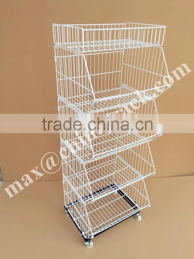 Tier Folding Snack Wire Basket Display Rack