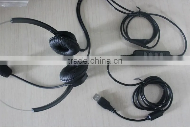 Professional noise cancelling call center USB headset with QD optional