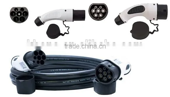 ev charging station AC charger 32a iec62196 3 phase type 1 to type 2 plug for electric vehicle