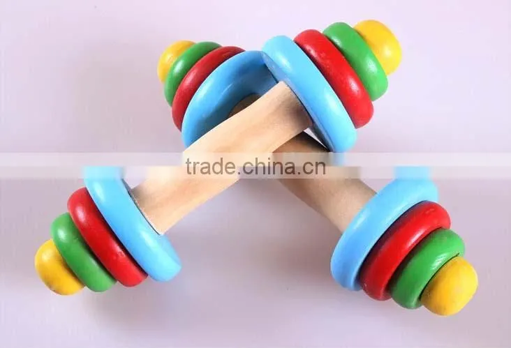 Colorful Wooden Dumbbell For Children and Women