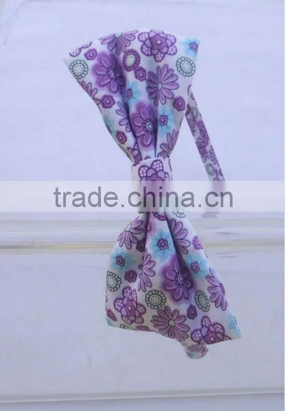 fashion fabric covered hairbands with floral printed fabric bow