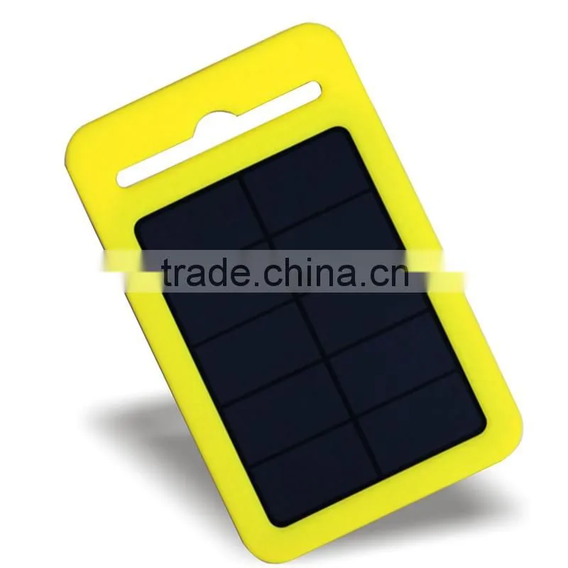 outdoor camping foldable mobile solar power bank 5000 with super Led torch and kick stand