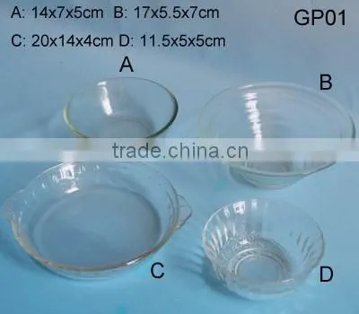 High quality transparent glass round plat for dinner