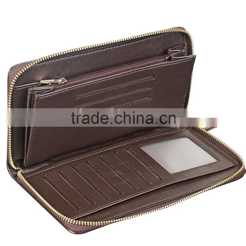 QIALINO Wholesale Zip Wallet Luxury Ostrich Leather for iphone case wallet handbag