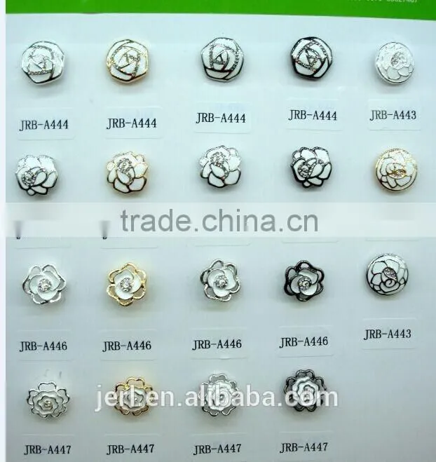 New Crystal Rhinestone Antique Shank pearl flower Button