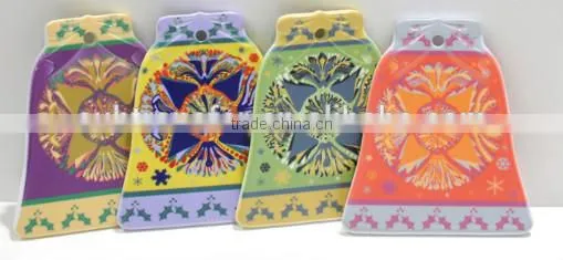 Promotional Blank Sublimation Polymer Windbell Shape Ornament,Plastic Christmas Ornament
