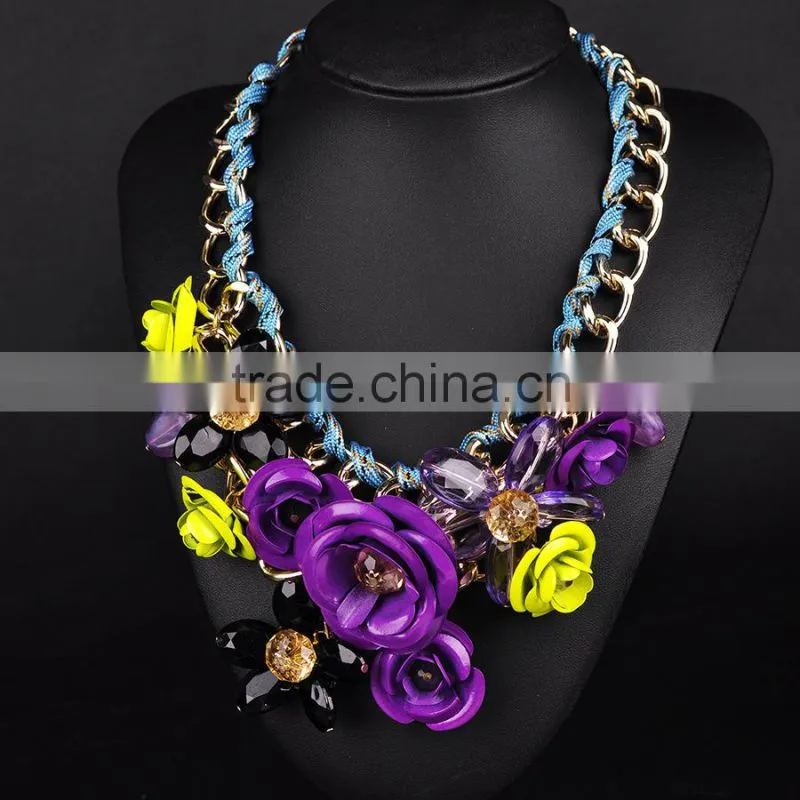 Flower necklace love forever christmas jewelry colored rosary