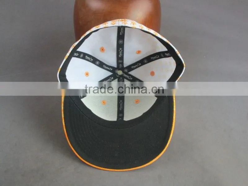 High Quality Flat Brim 3D Embroidered 6- panel Fitted cap