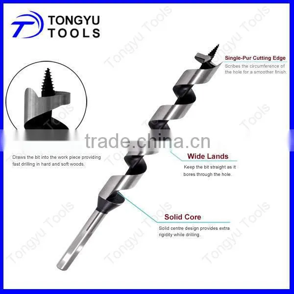 Titanium Finishing Wood Auger Bits For Boring Wood