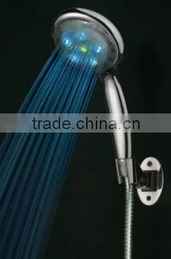 ABS chromed RGB temperature controlled bath hand held LED shower head