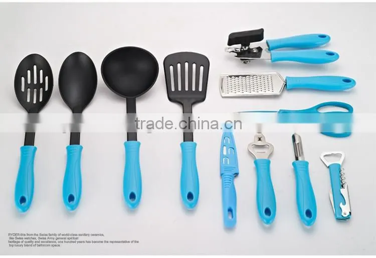 59 pcs hot blue cooking pot and pan stainless steel non-stick ceramic cookware