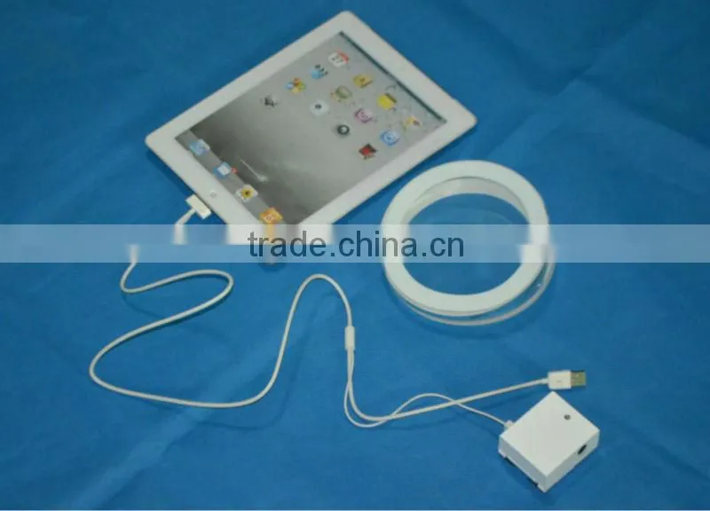 Tablet pc display stand with charger and alarm security