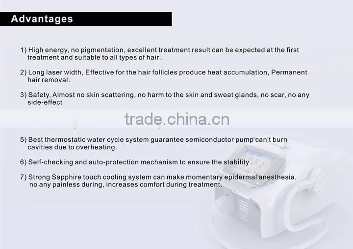 Hot newest Germany 808nm diode laser hair removal beauty machine---DIDO-II