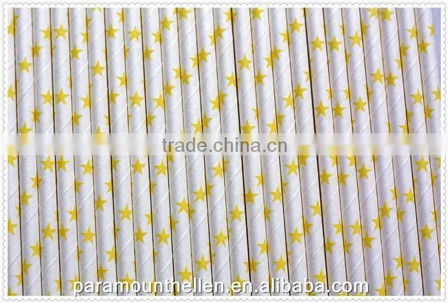 2016 Customizable Eco-Friendly striped decoration paper straws