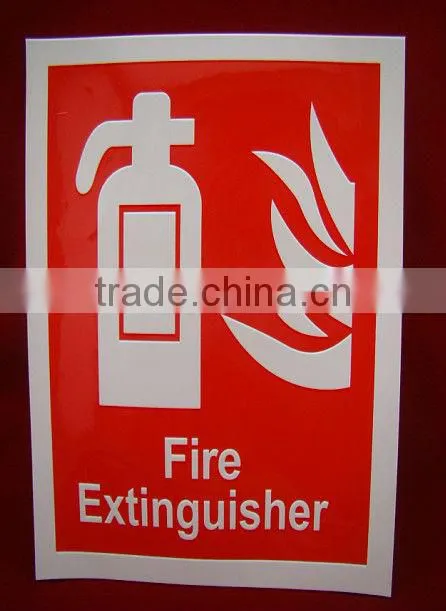OEM customized design printing fire extinguisher pvc sticker