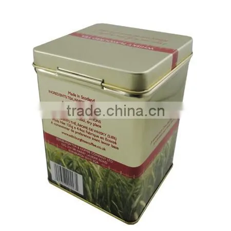 square CMYK metal tin can for biscuit tin can