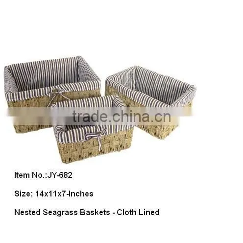 Seagrass weaving basket wall basket with handle