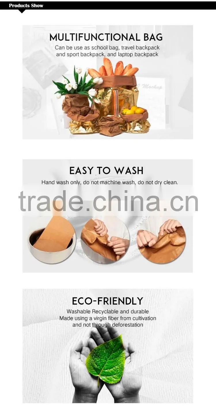Top quality Washable kraft paper document pouch for travel use