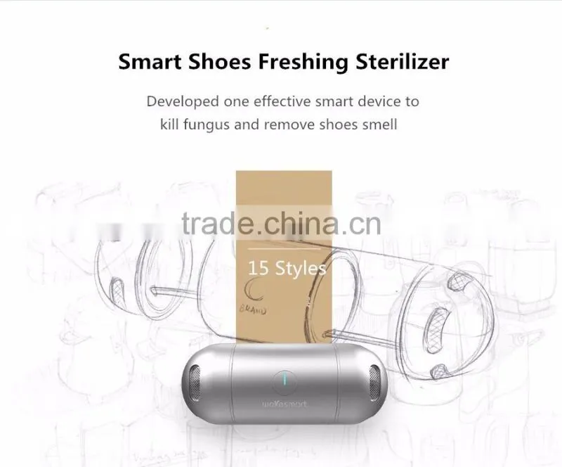 2017 New Arrival Innovative Smart Mobile APP Control Shoe Sterilizer, Mini Aluminum Capsule Design Oxygen Anion Shoe Sterilizer