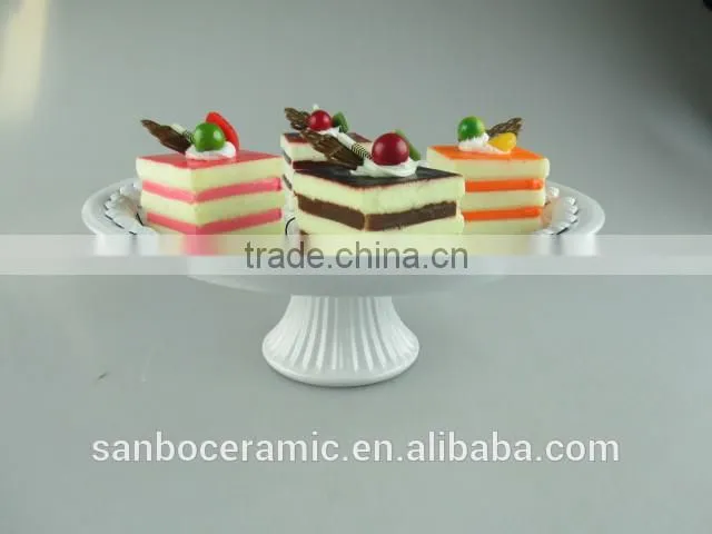 ceramic cake stand , metal cake stand white for wedding & party with dome