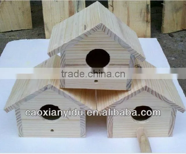 Bird House Stake bird house wooden craft Miniature Wooden Birdhouses
