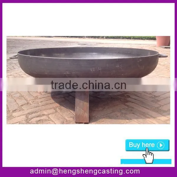 Rustic fire pit / garden fireplace / square fire bowl with base