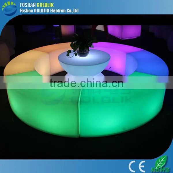 Modern led light up outdoor furniture for party & exhibition GKT-050DK