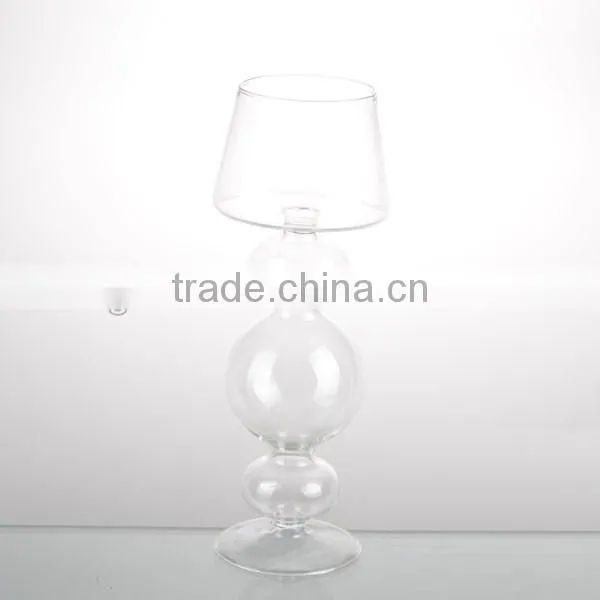 2-tier 2016newset top grade clear series tall glass straight barrel hurricane candle holder