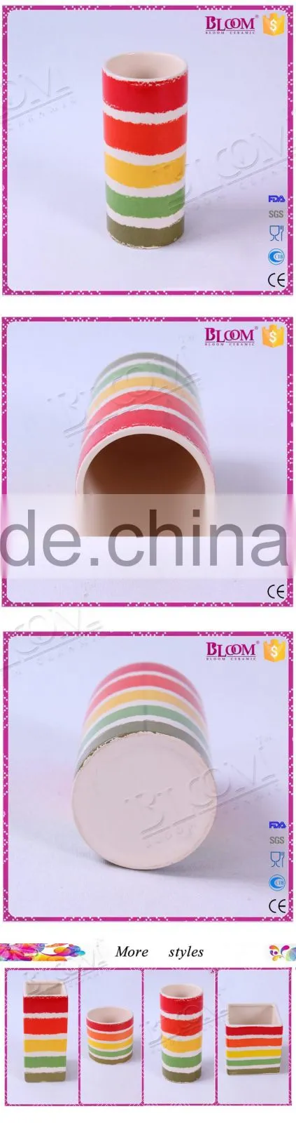 home decorative beautiful round tall ceramic vase