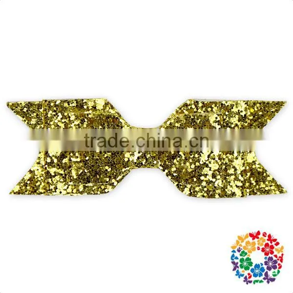 new style silver sequin hair bow clips for baby girl