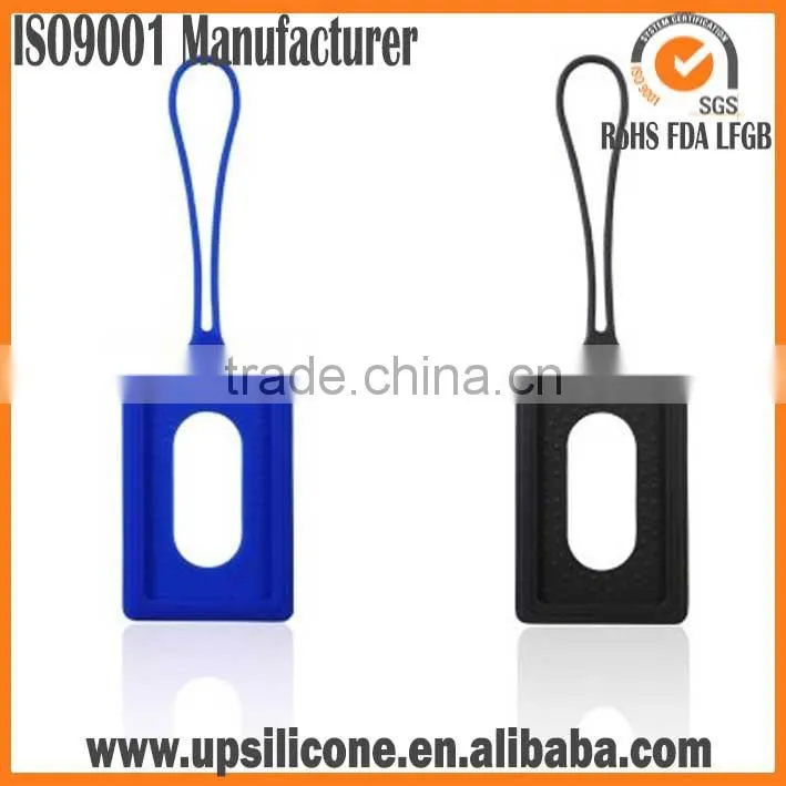 2016 wholesale washable silicone hang tags with elastic loops