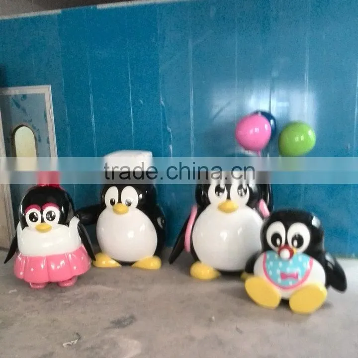 Fiberglass cartoon penguin mascot