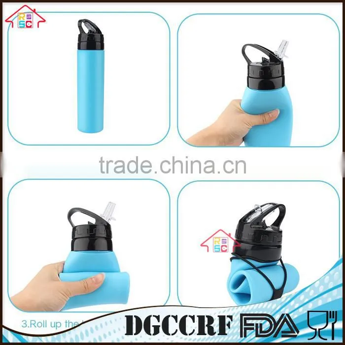 NBRSC Foldable Water Bottle Collapsible Silicone sports water Bottle for Outdoors, Hiking, Camping, Biking