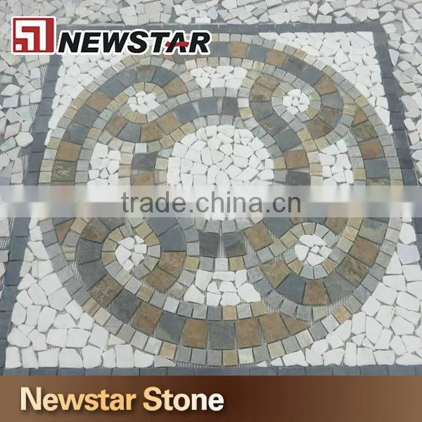Slate garden mosaic tile floor