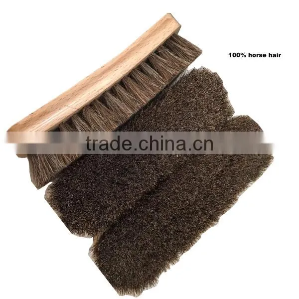 Beech Wooden Base Horse Hair Shoe Brush