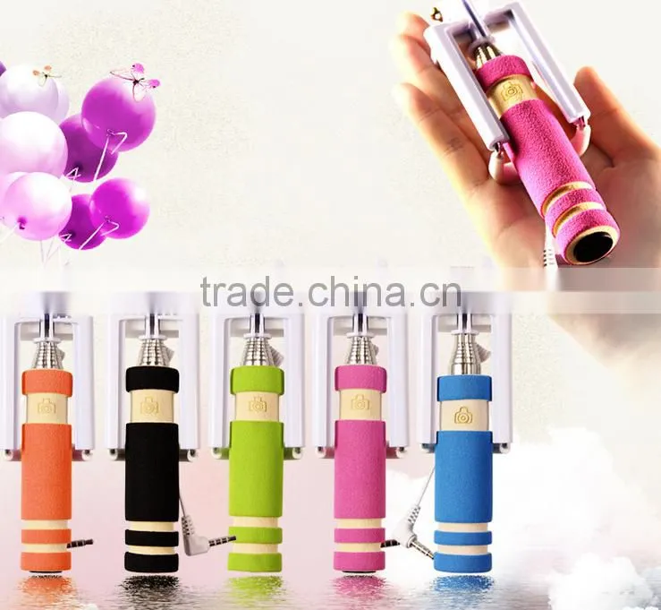 E2015 easy to carry pocket mini foldable selfie stick with high quality