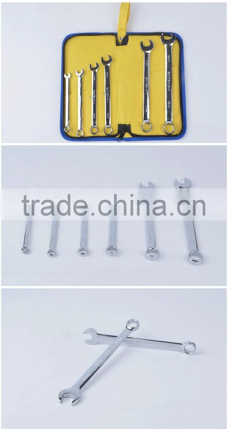 6 pcs ANSI CR-V combination wrench set ,6 pcs metric combination wrench set,6 pcs anti-rust combination wrench set