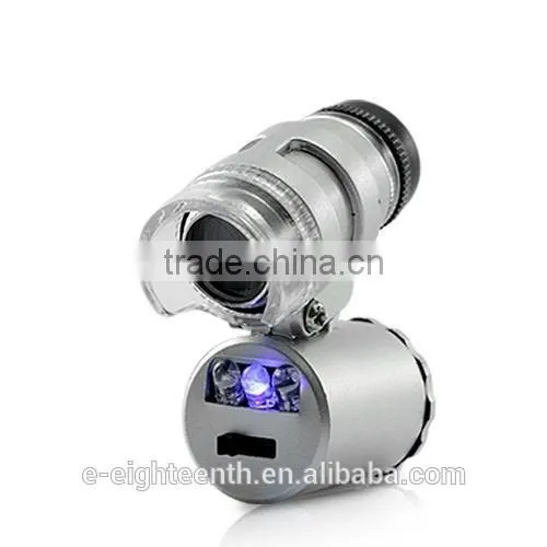 new MG9882 60X MiniLED+UV Lamp Hot Sell Loupe Pocket Microscope Jewelry Magnifier