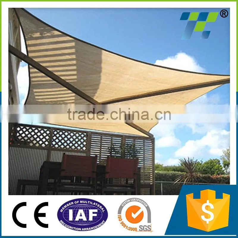100% Virgin HDPE Material Backyard Square Sun Shade Sail