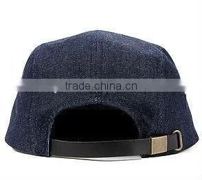 5 panel flat brim cap cheap custom denim 5 panel trap back caps