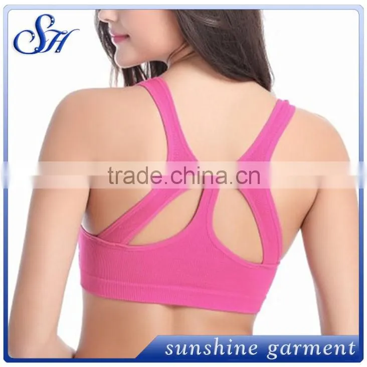 Customize breathable and quick dry gym fitness wear seamless bra sports bra for women