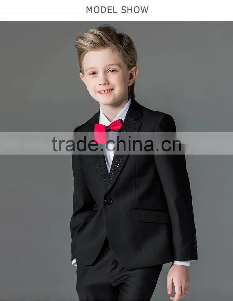 ELPA NXB0097 slim black fancy 3 piece designer kids boys suits